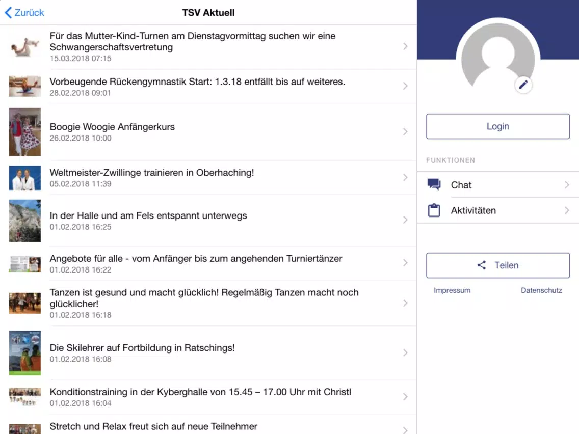 TSV Oberhaching e. V. iPad 应用截图