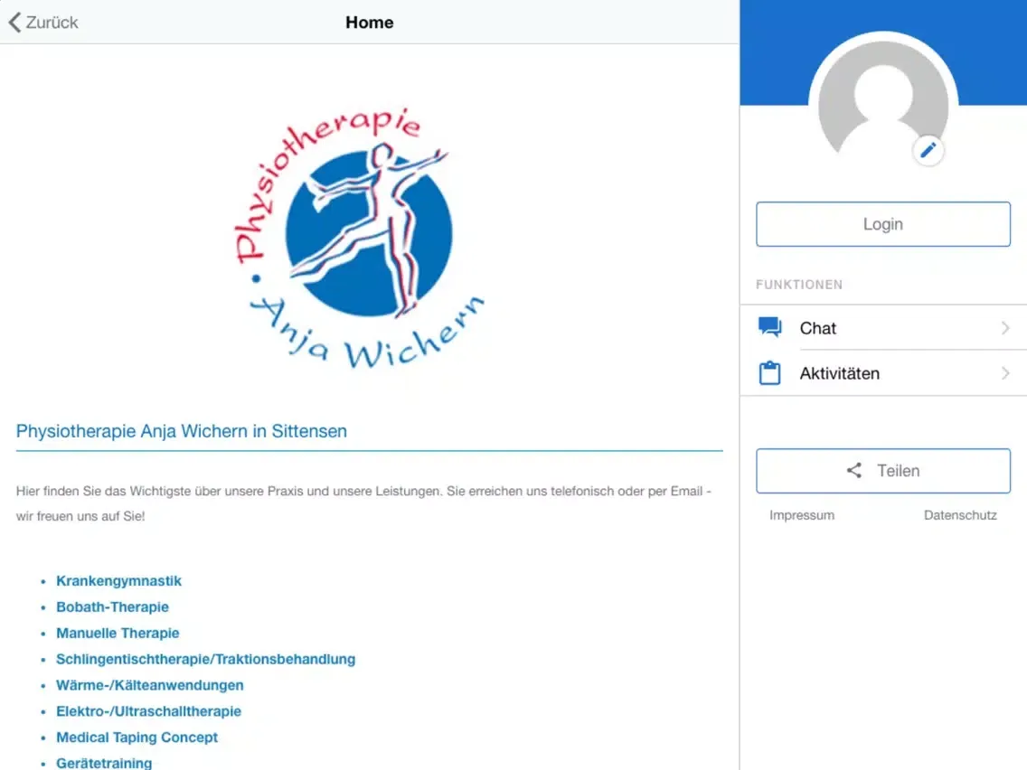 Physiotherapie Wichern iPad 應用截圖