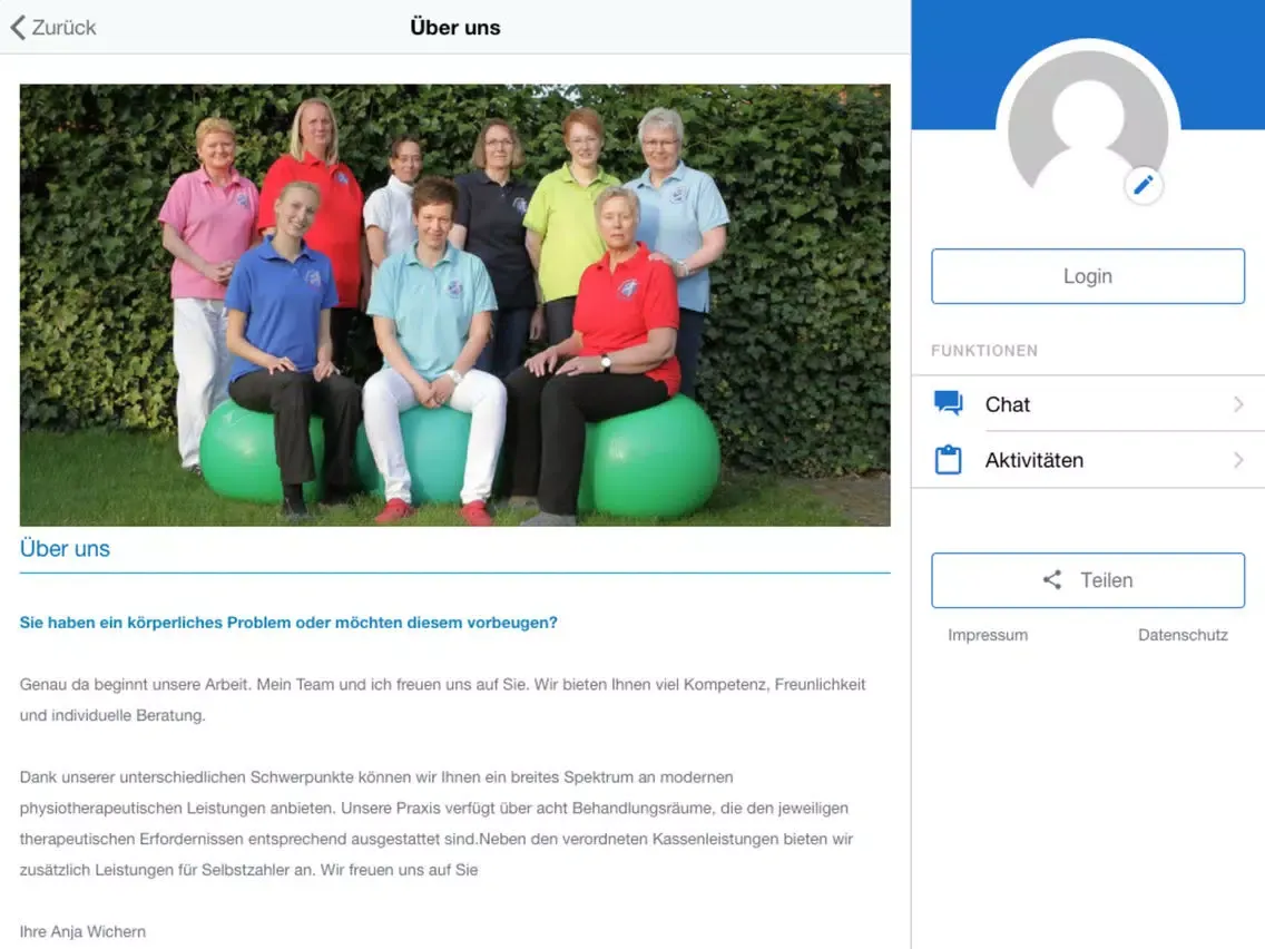 Physiotherapie Wichern iPad 應用截圖