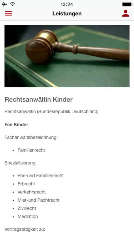 Tangkapan layar Fee Kinder Rechtsanwältin