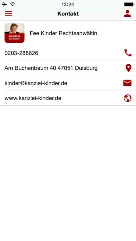 Tangkapan layar Fee Kinder Rechtsanwältin