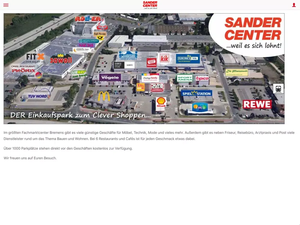 Tangkapan skrin SANDER CENTER iPad 