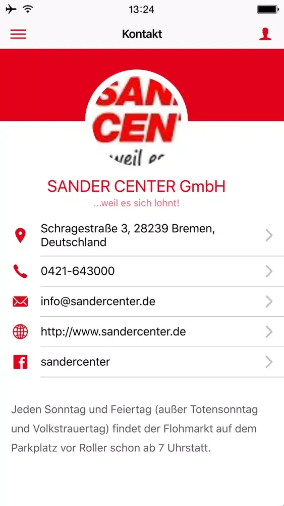 Tangkapan skrin SANDER CENTER