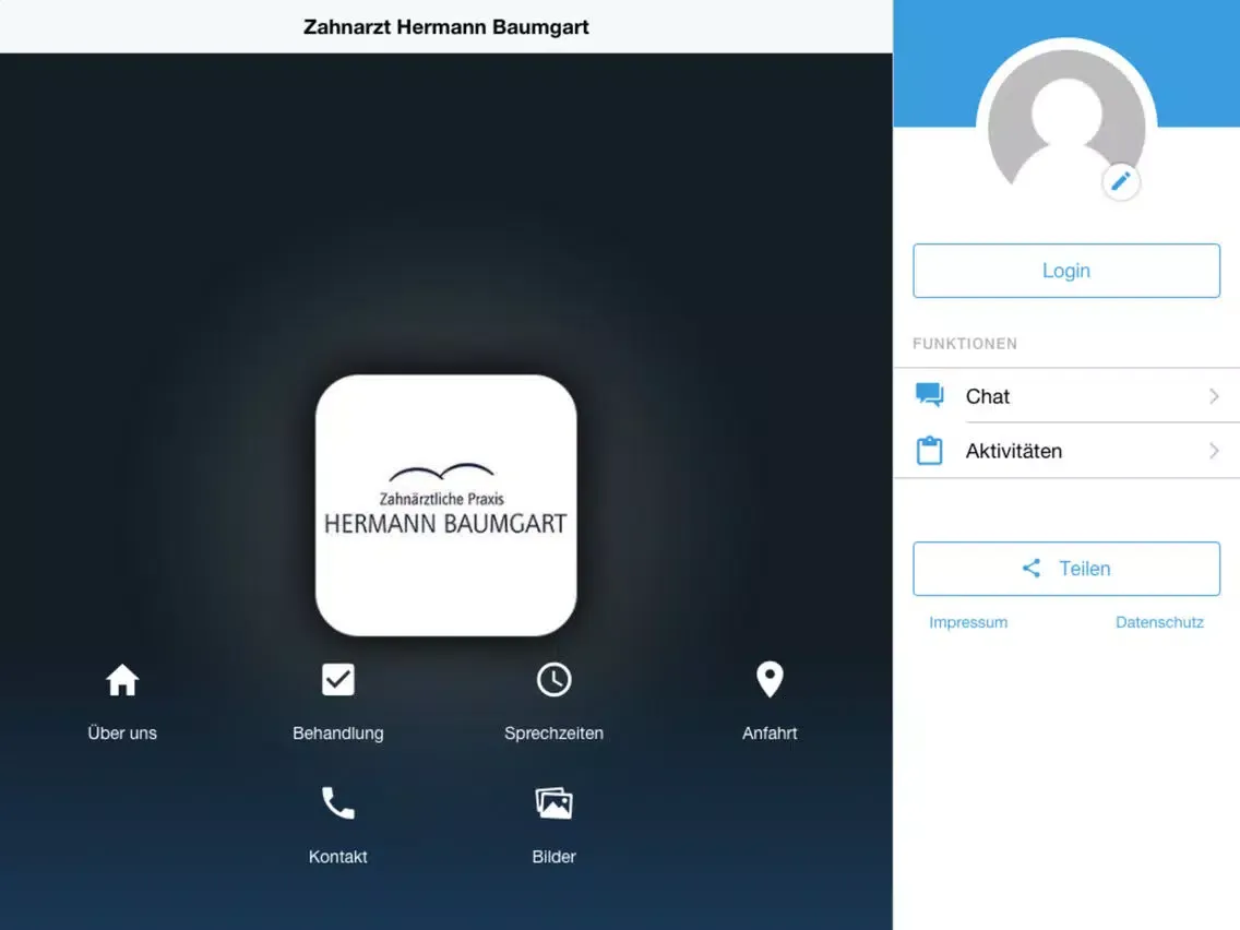 ภาพหน้าจอของ Zahnarzt Hermann Baumgart iPad 