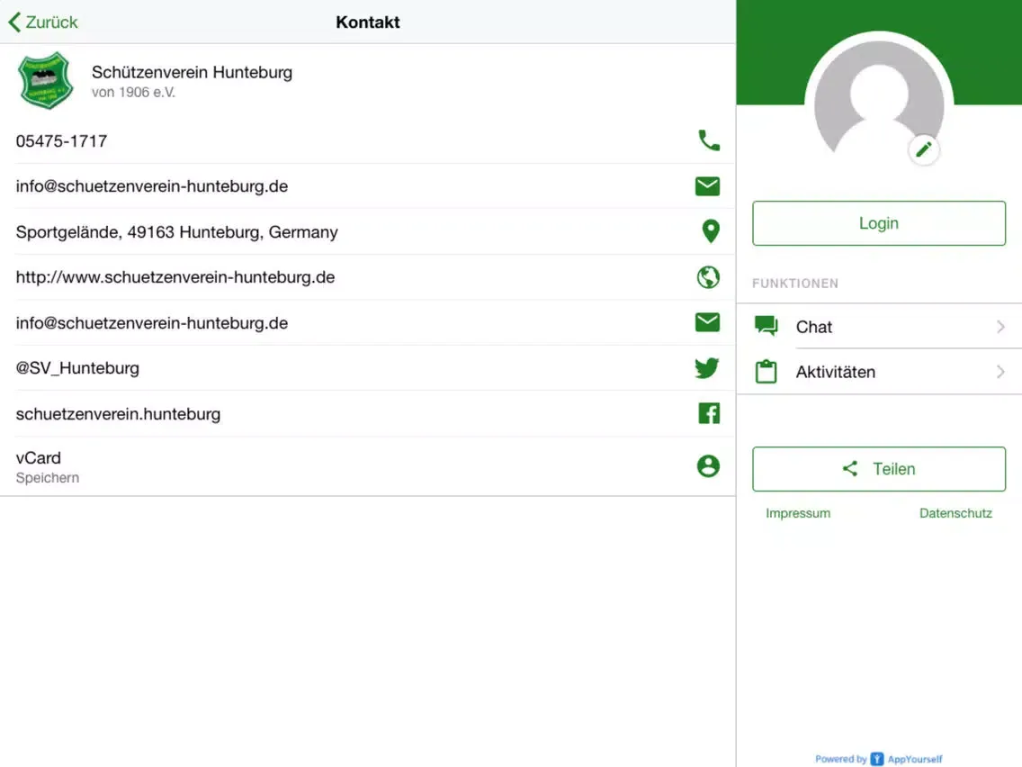 Schützenverein Hunteburg iPad  स्क्रीनशॉट