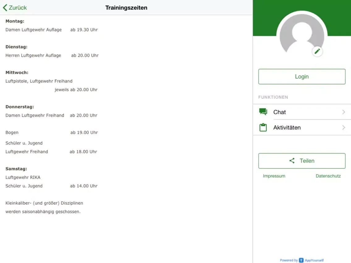 Schützenverein Hunteburg iPad  स्क्रीनशॉट