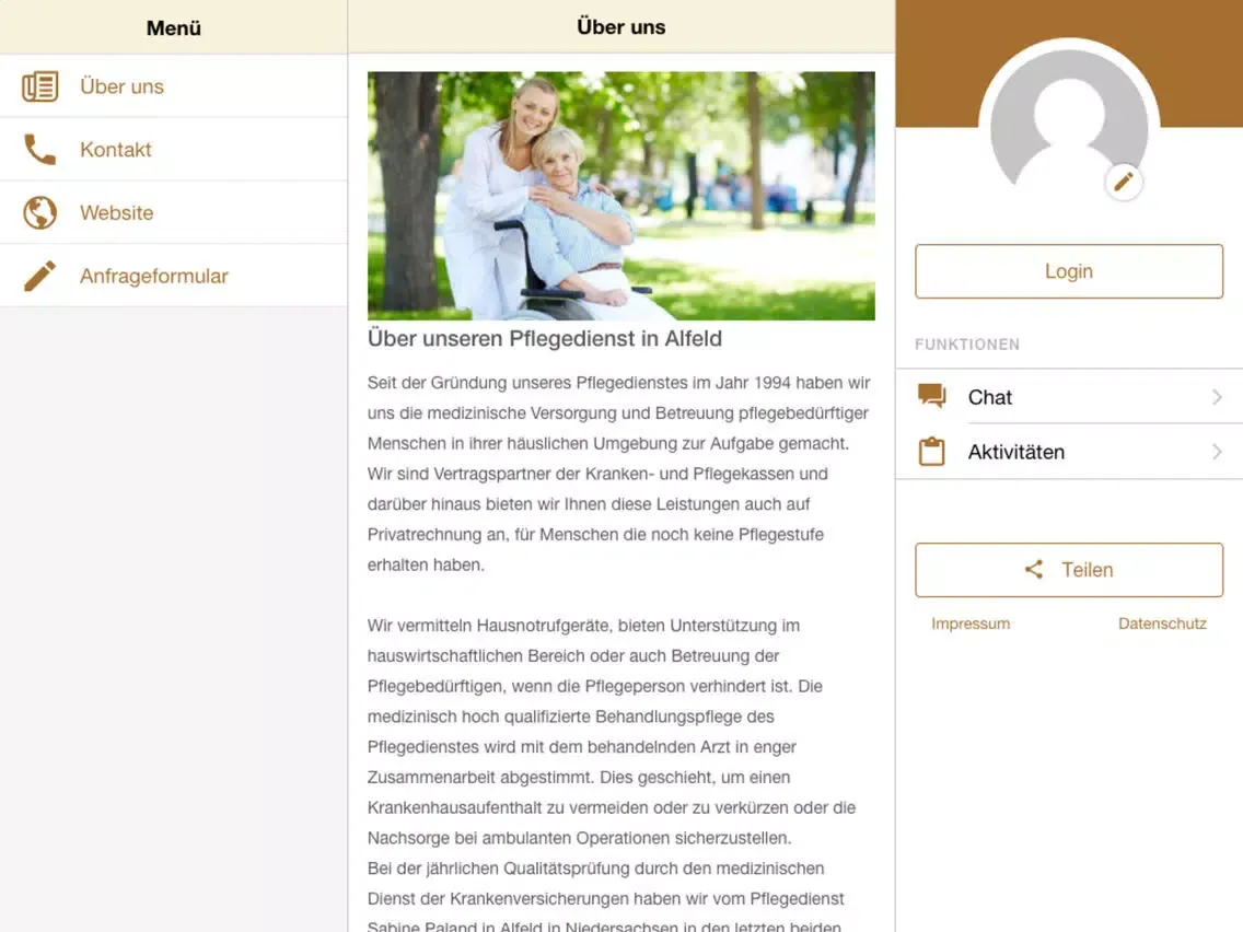 Häusliche Pflege S. Paland iPad  Screenshots