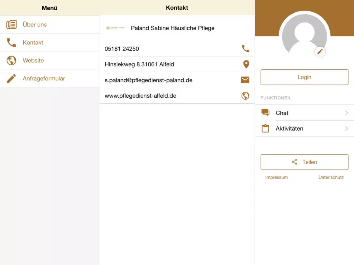 Häusliche Pflege S. Paland iPad  Screenshots