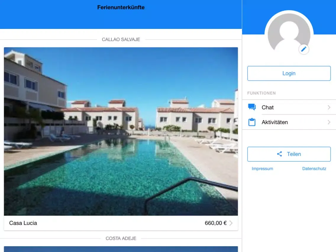 Ảnh chụp màn hình của Teneriffa-FeWo iPad 