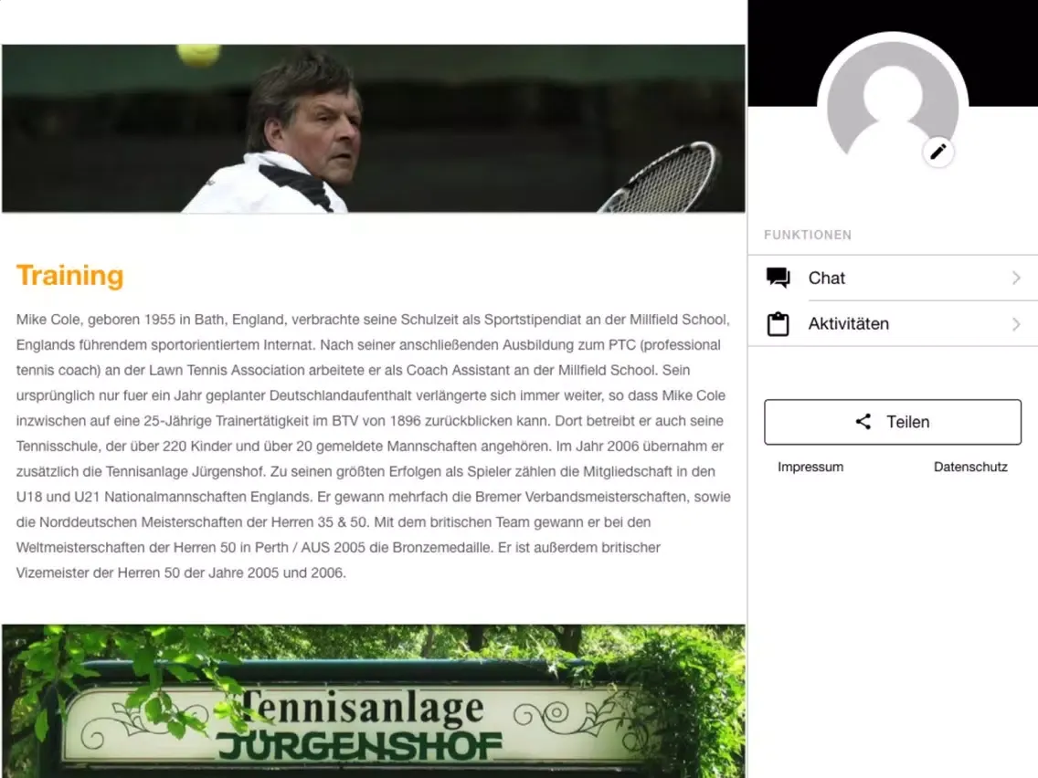 Tennisanlage Jürgenshof iPad  スクリーンショット