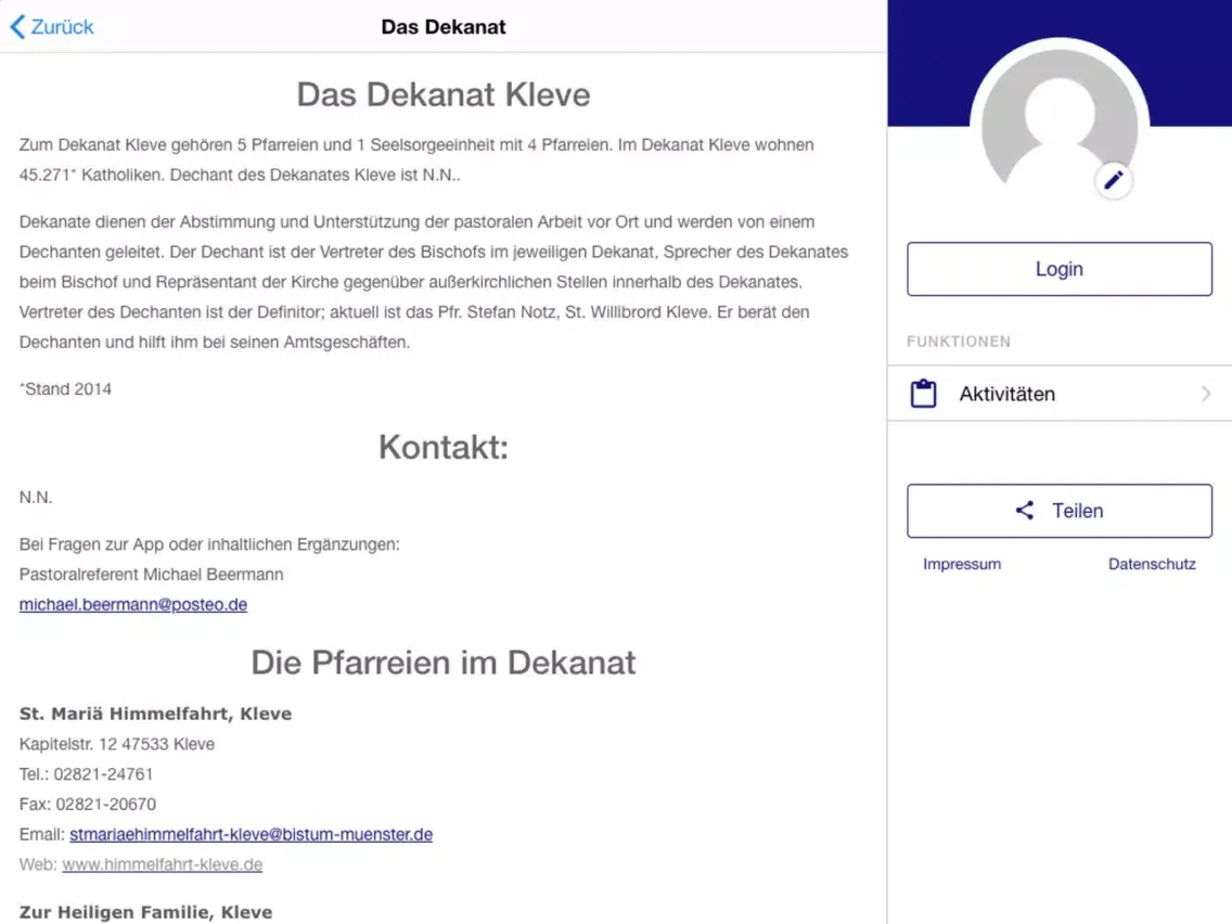 Gottesdienste im Dekanat iPad 應用截圖