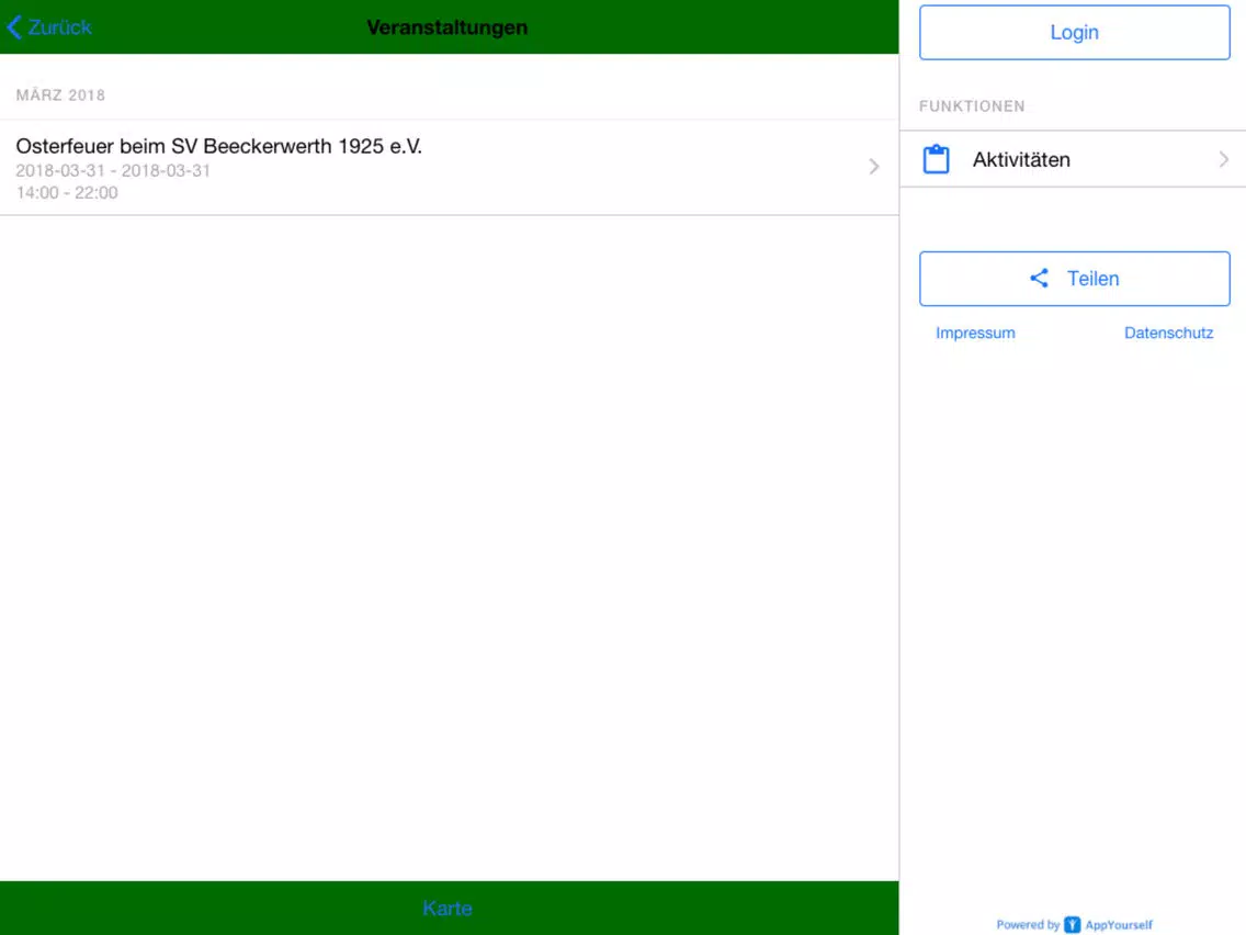 SV Beeckerwerth 1925 e.V. iPad 应用截图