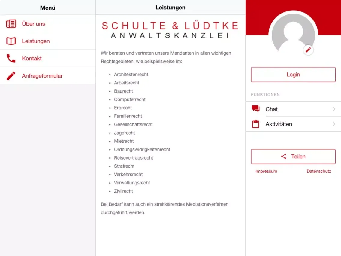 Скриншоты Kanzlei Schulte & Lüdtke iPad 