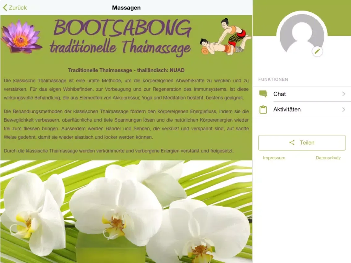 ภาพหน้าจอของ BOOTSABONG trad. Thaimassage iPad 