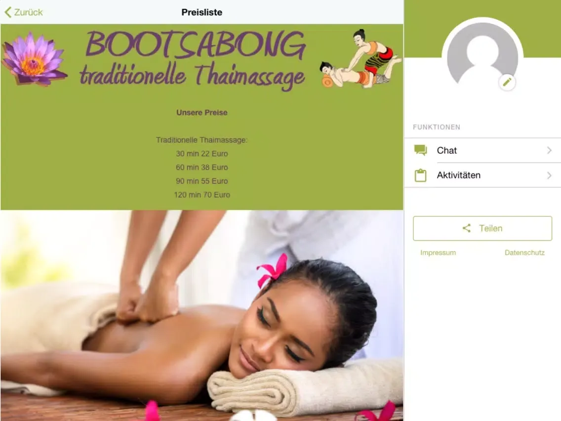 ภาพหน้าจอของ BOOTSABONG trad. Thaimassage iPad 