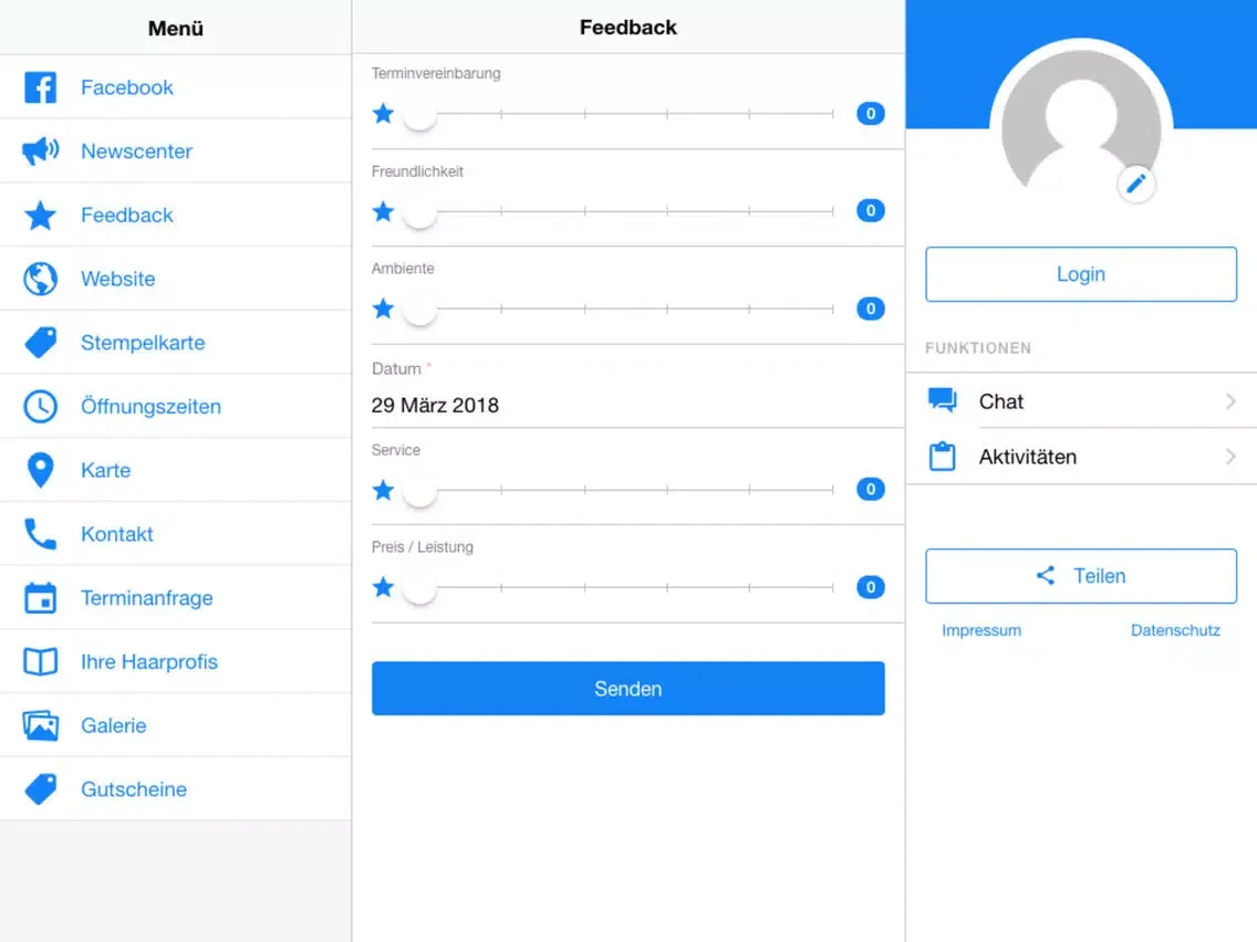 Tangkapan skrin Haarstudio Lockenkopf iPad 