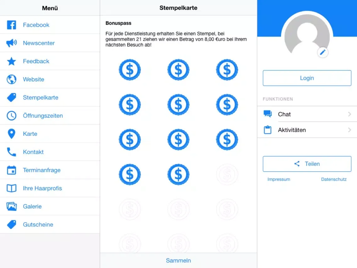 Tangkapan skrin Haarstudio Lockenkopf iPad 
