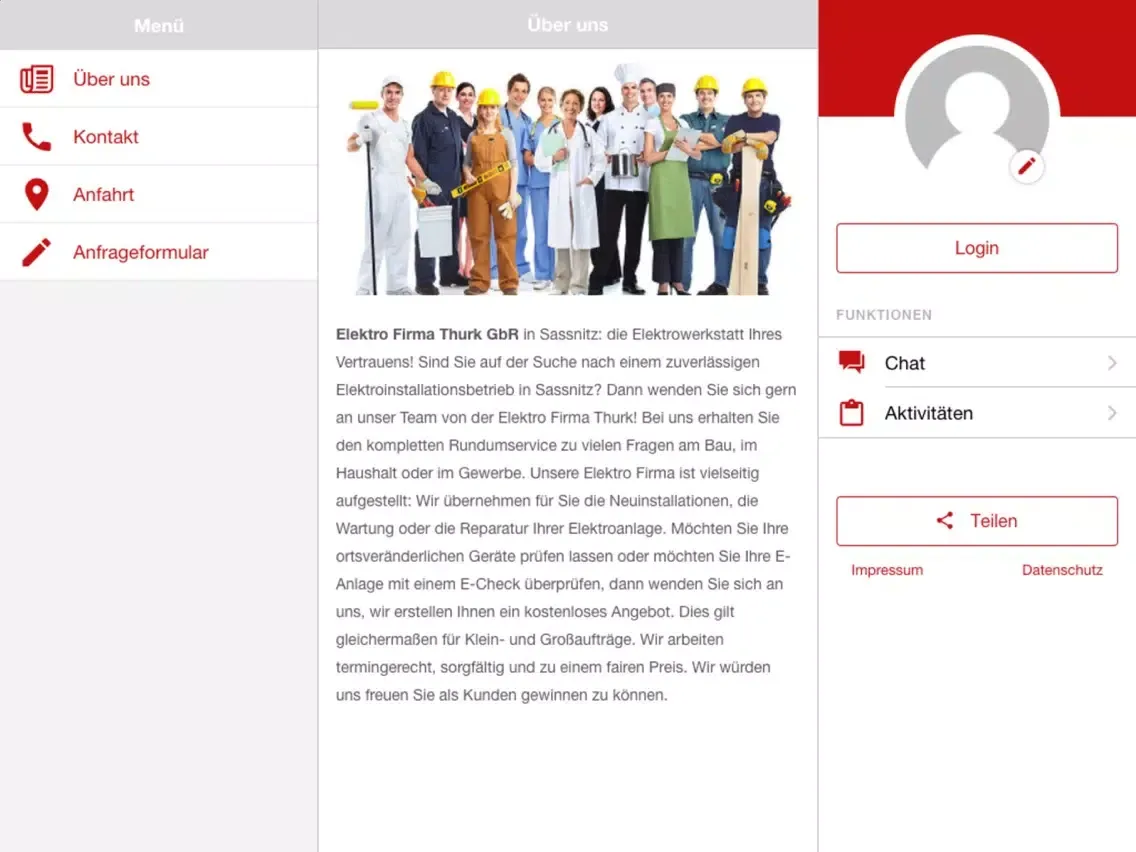 Elektro Firma Thurk GbR iPad  Screenshots