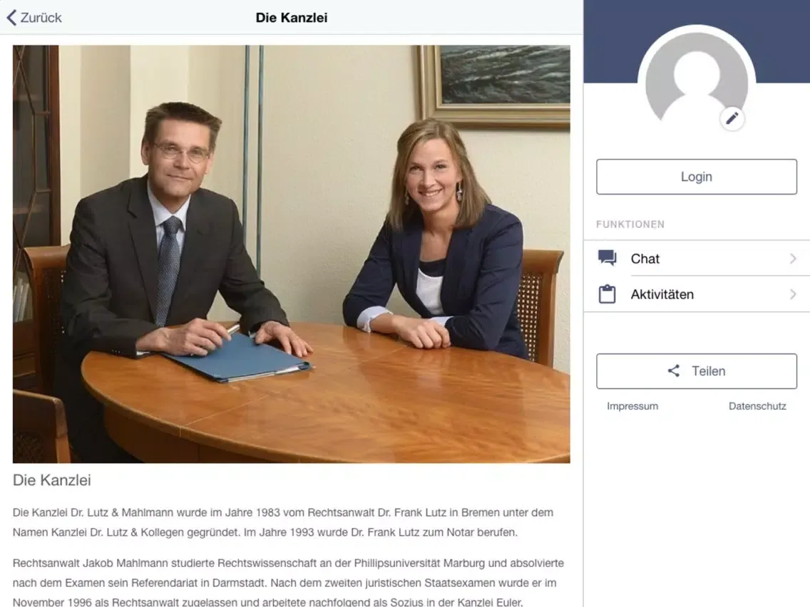 Screenshot di Dr. Lutz & Mahlmann iPad 