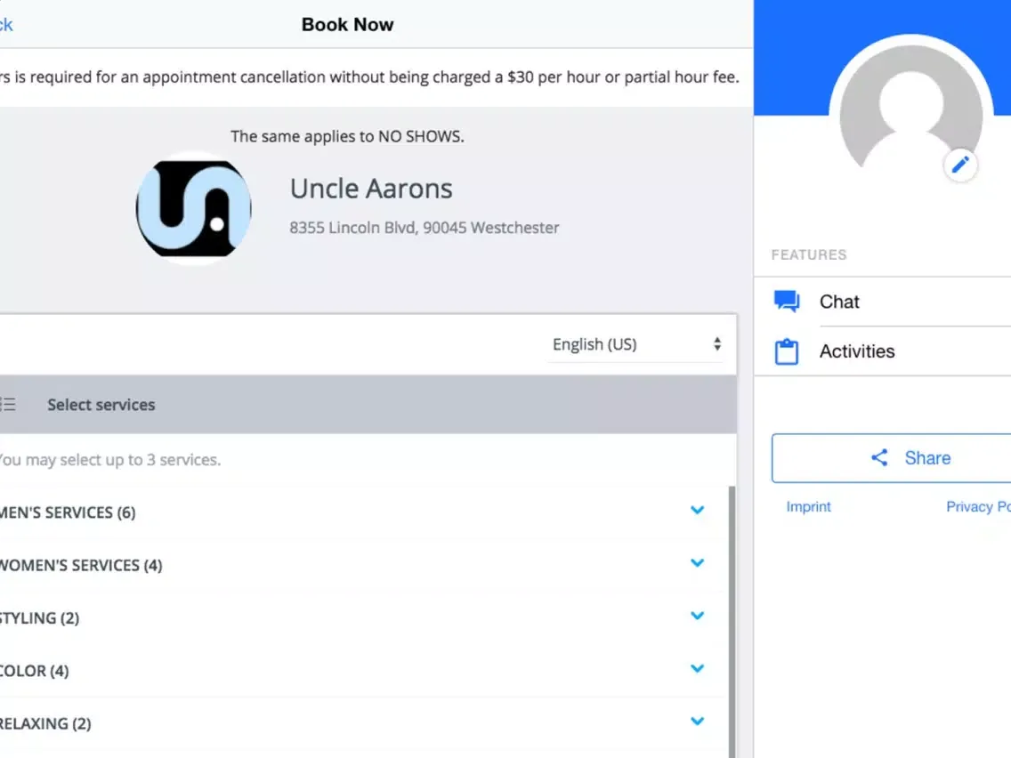 UNCLE AARONS HAIR STUDIO iPad 应用截图