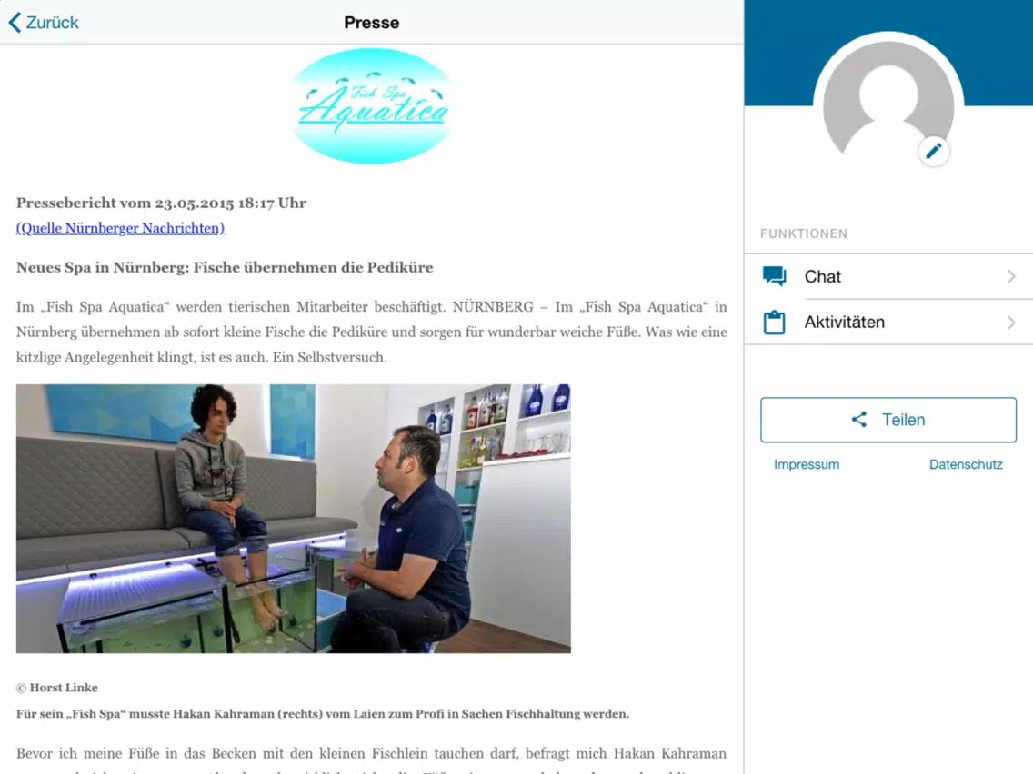 Aquatica Fish Spa iPad  Screenshots