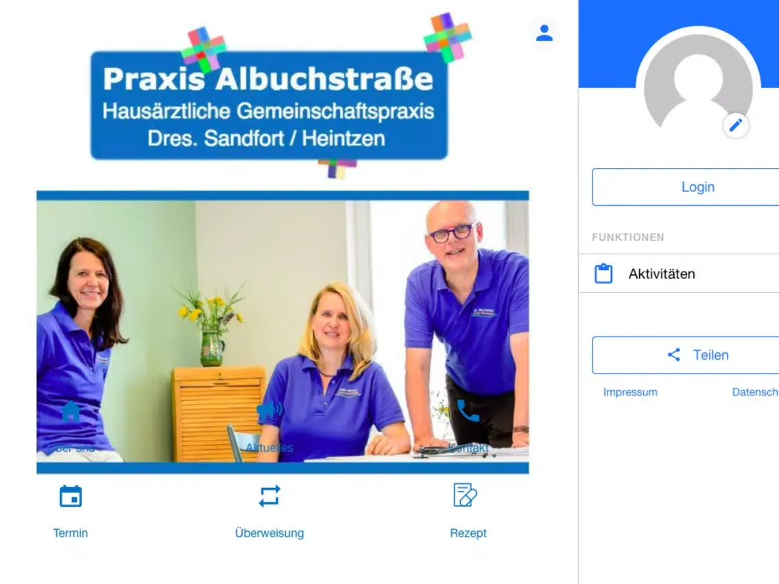 Tangkapan skrin Praxis Albuchstraße iPad 