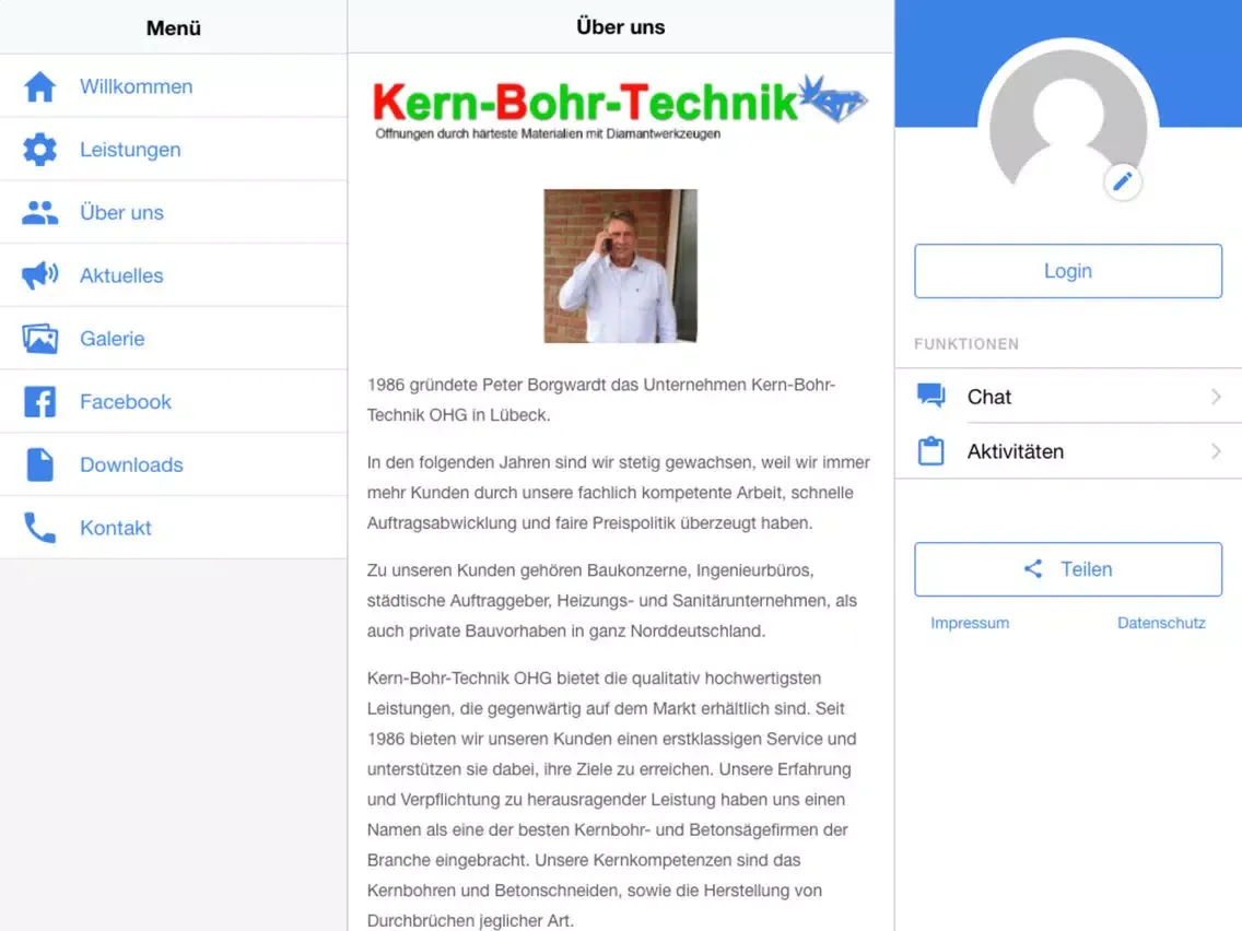Kern-Bohr-Technik Lübeck iPad  Screenshots
