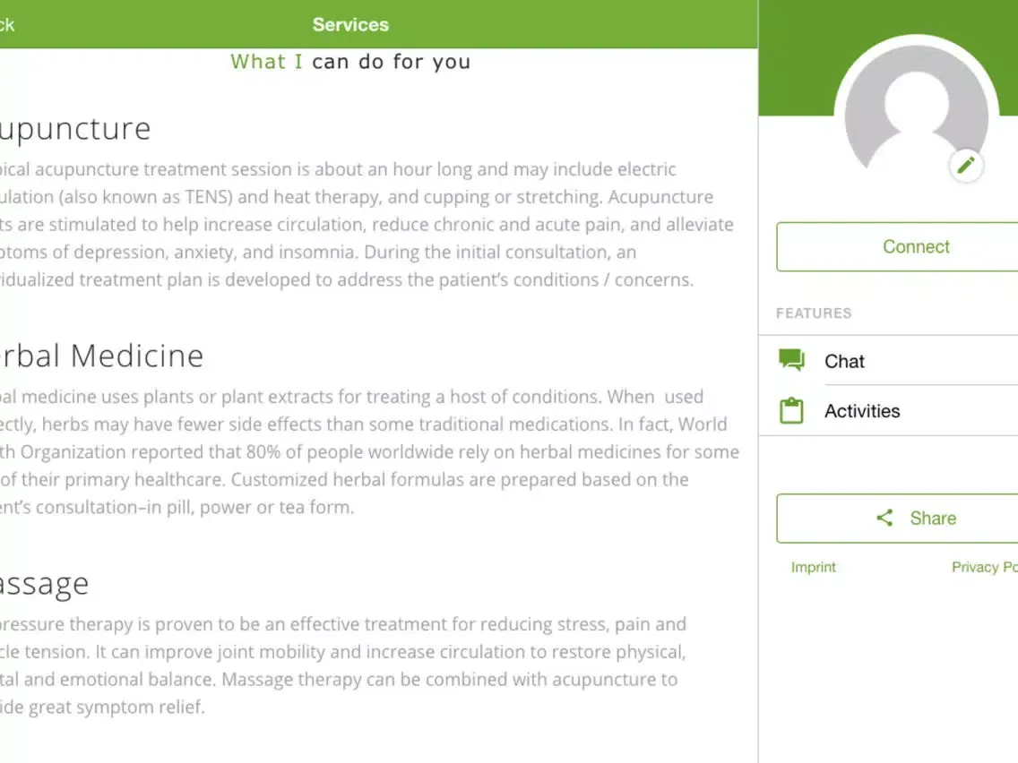 Valerio Acupuncture iPad  স্ক্রিনশট