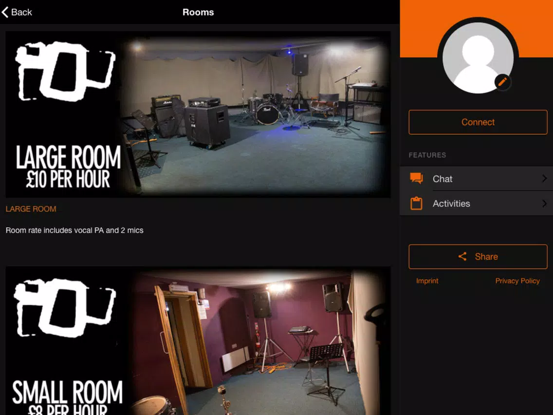 The Rehearsal Rooms iPad 应用截图