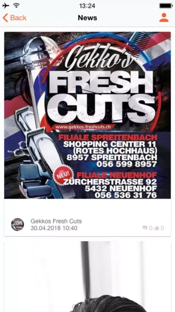 Tangkapan skrin Gekko's Fresh Cuts
