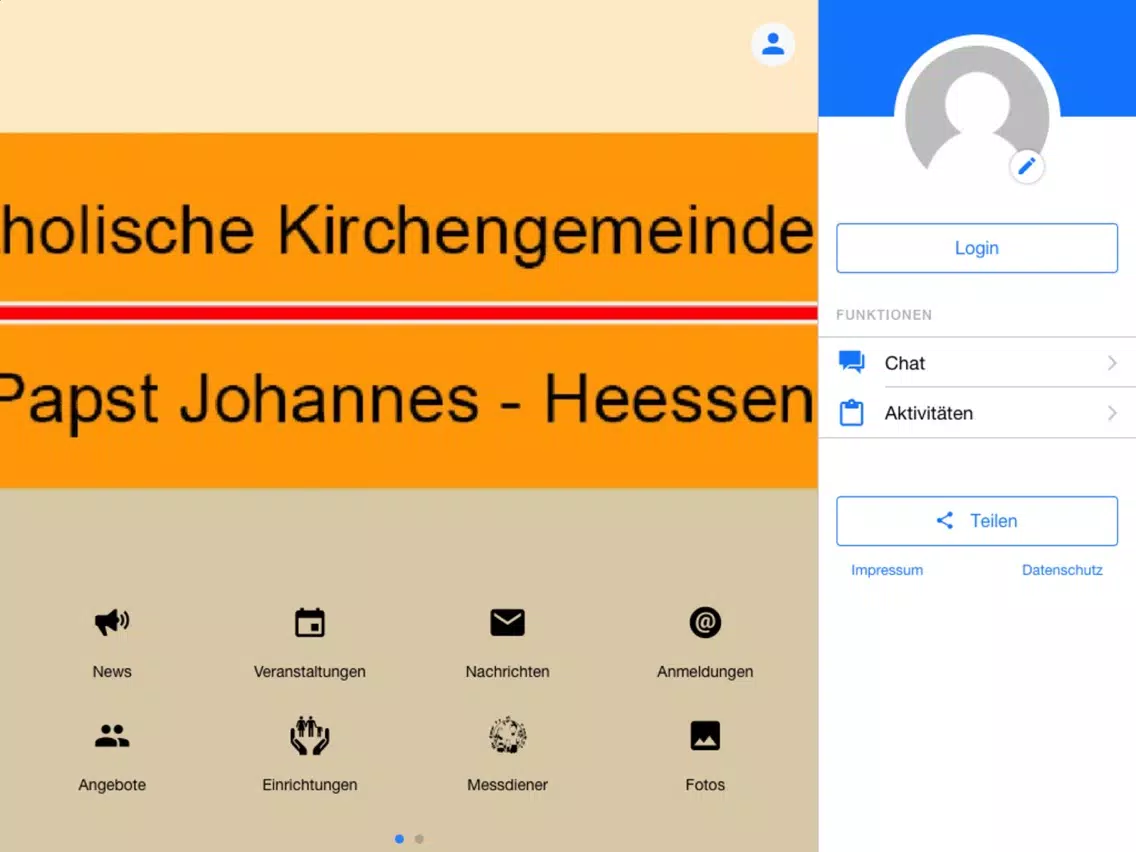 Screenshot di Pfarrei Papst Johannes - KKPJ iPad 