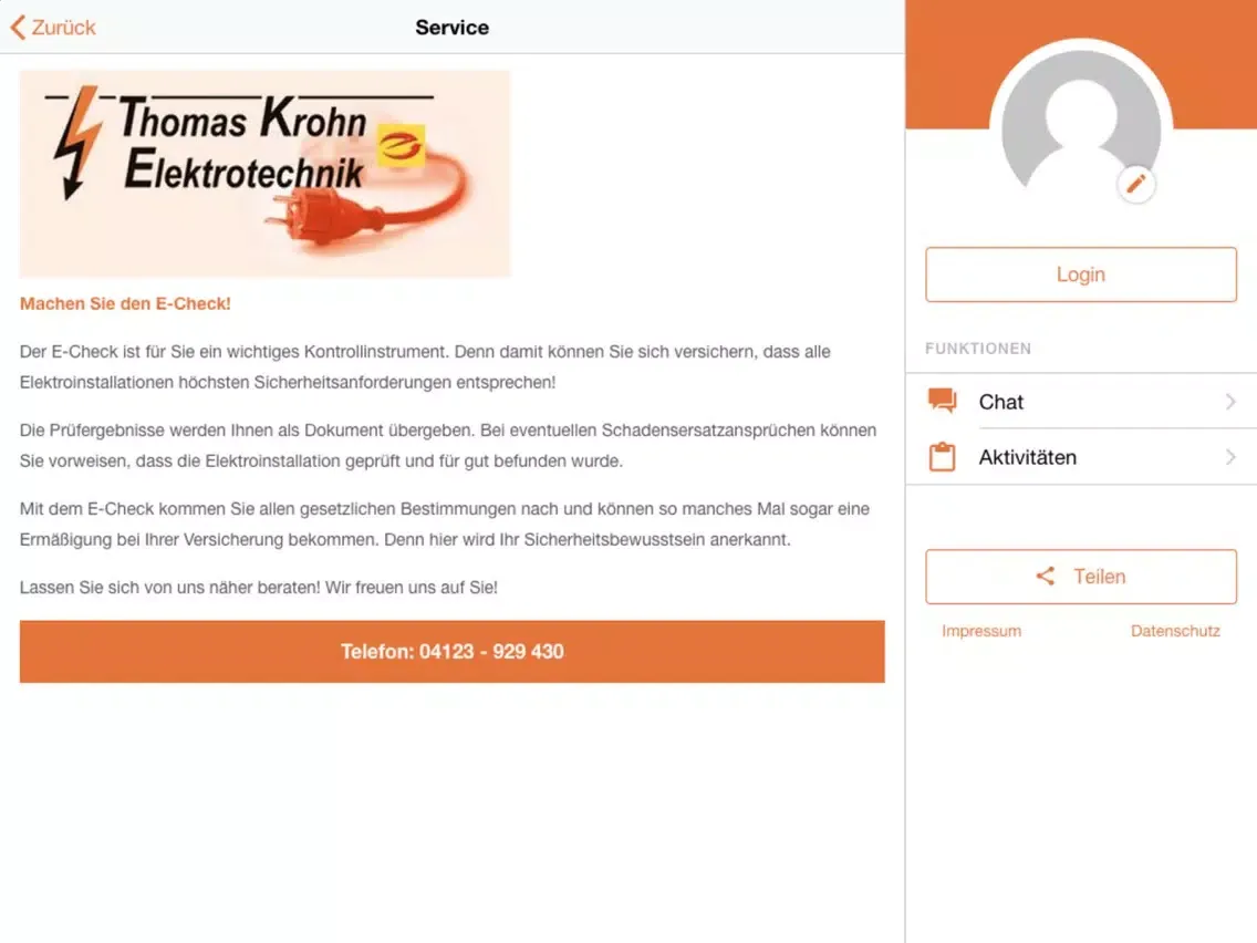 Capturas de pantalla de Krohn Elektrotechnik iPad 