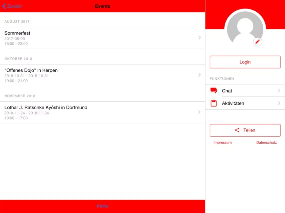 Скриншоты Karate-Dojo Heiwa Kerpen e.V. iPad 