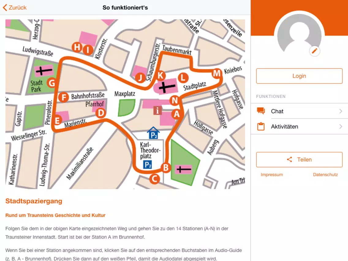 Stadtspaziergang Traunstein iPad  स्क्रीनशॉट