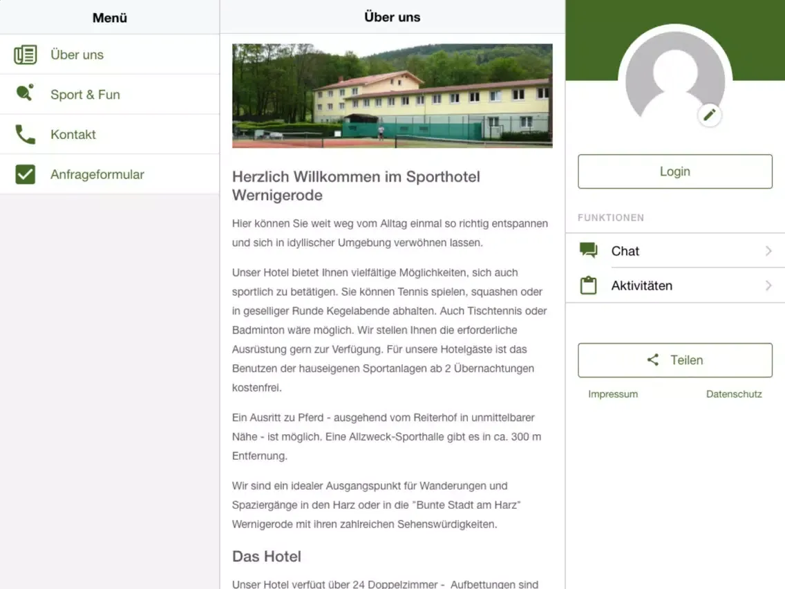 Sporthotel Wernigerode iPad  Ekran Görüntüleri