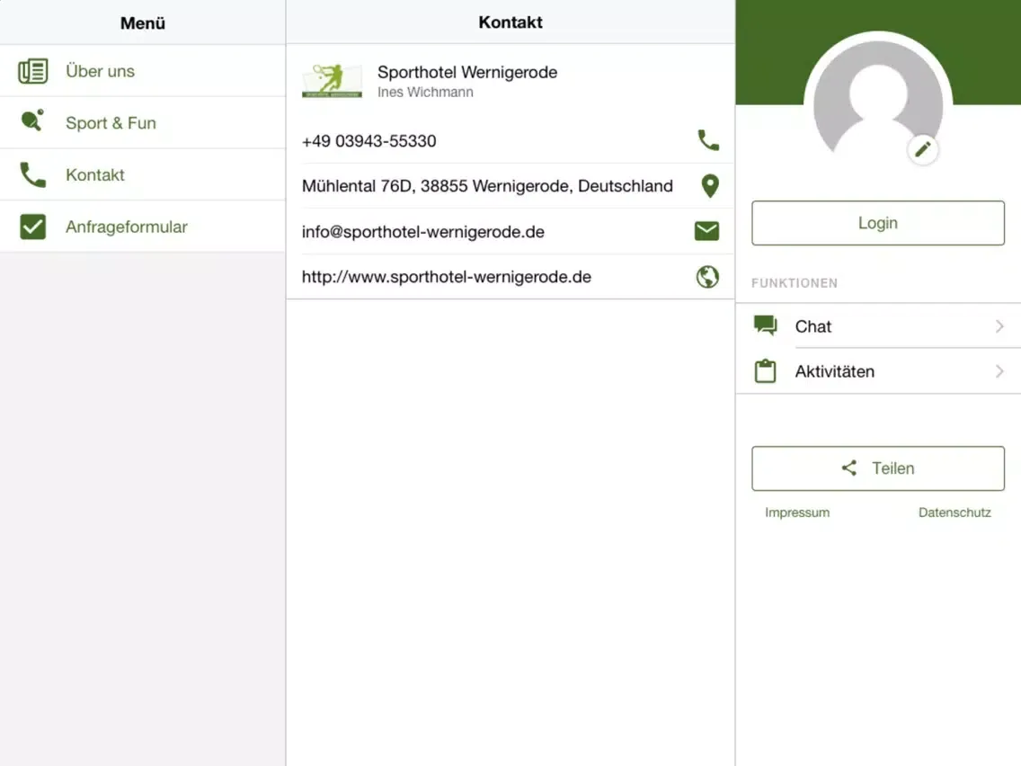 Sporthotel Wernigerode iPad  Ekran Görüntüleri