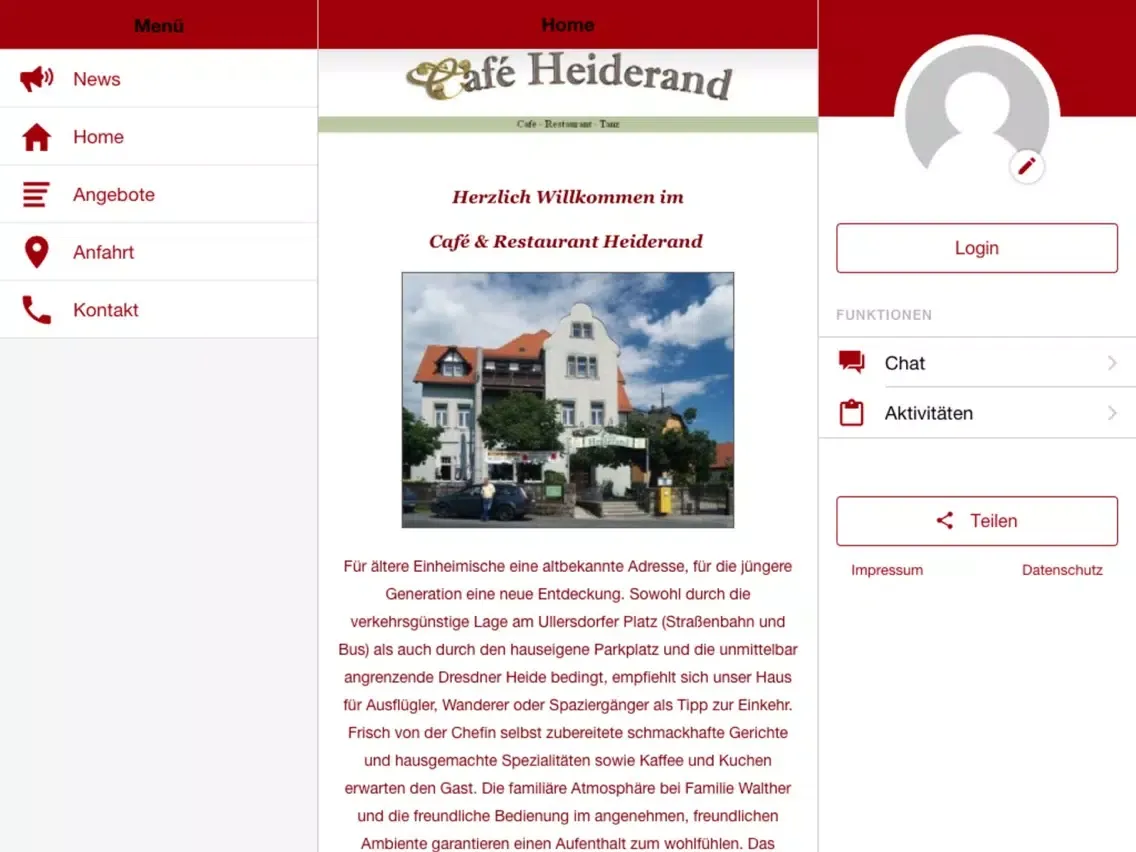 Cafe Heiderand iPad 应用截图