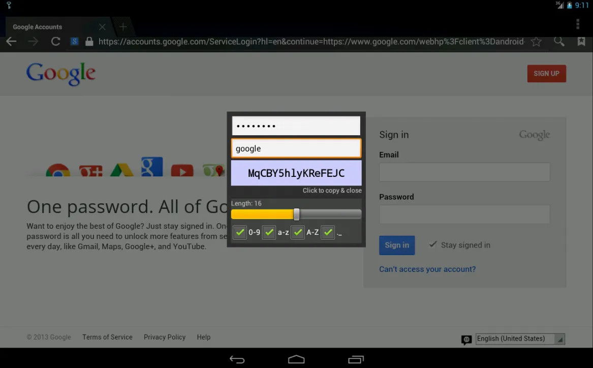 Zrzuty ekranu MS Password Generator