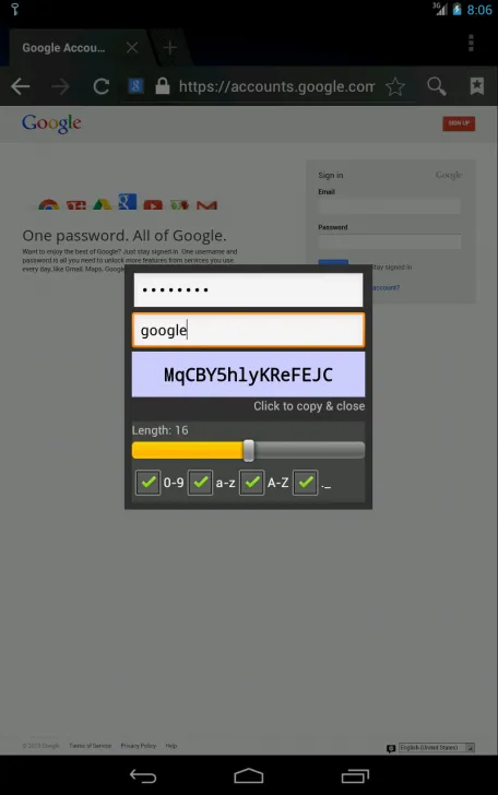Zrzuty ekranu MS Password Generator