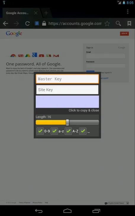 Zrzuty ekranu MS Password Generator