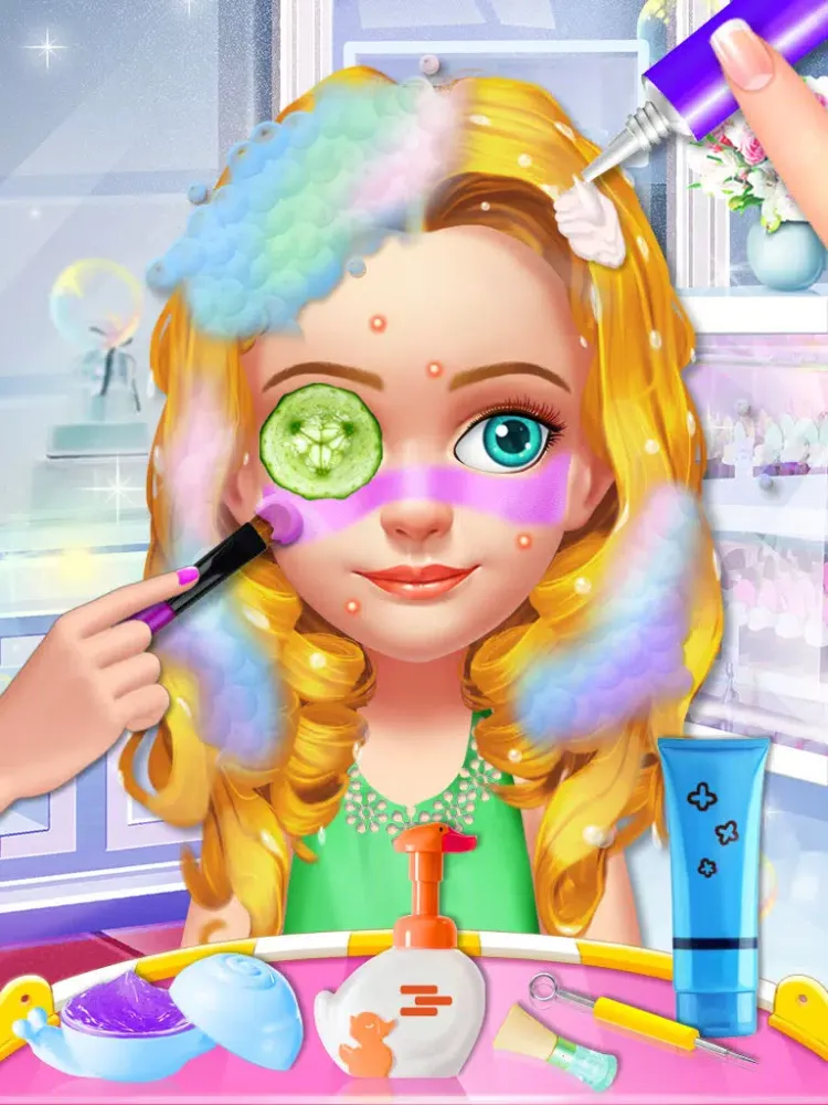 Ảnh chụp màn hình của Kids Hair Salon - Hairstyles Maker & Dress up iPad 