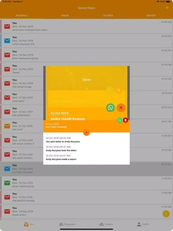 Tangkapan layar SpeedDispo iPad 