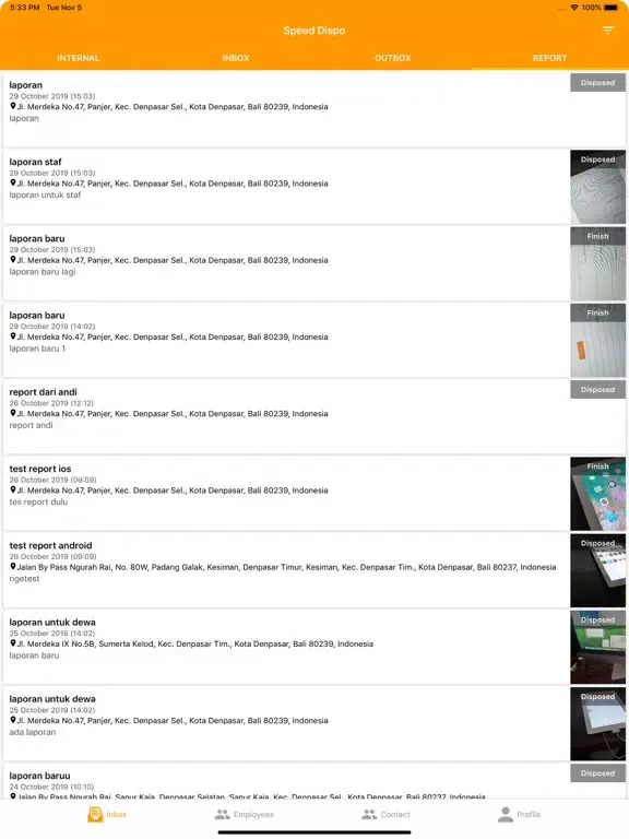 Tangkapan layar SpeedDispo iPad 
