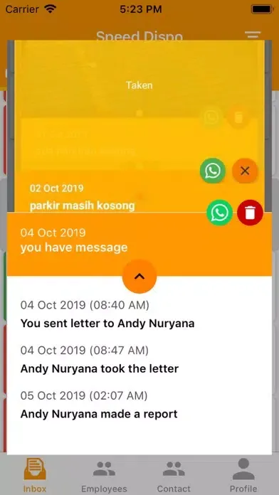 Tangkapan layar SpeedDispo