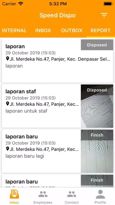 Tangkapan layar SpeedDispo