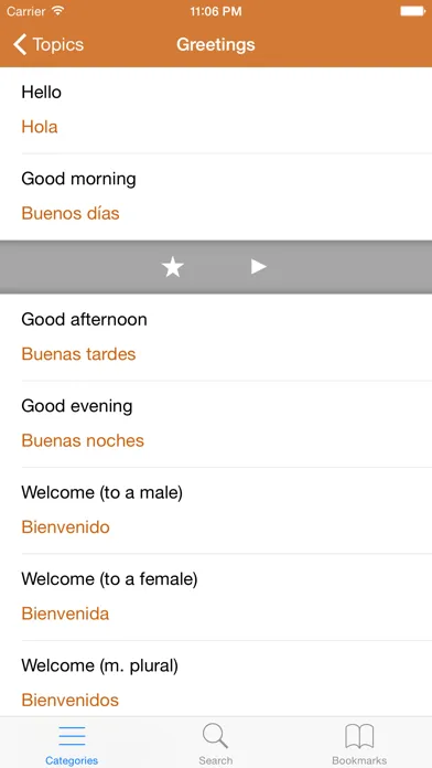 Tangkapan skrin Spanish Phrasebook: Conversational Spanish