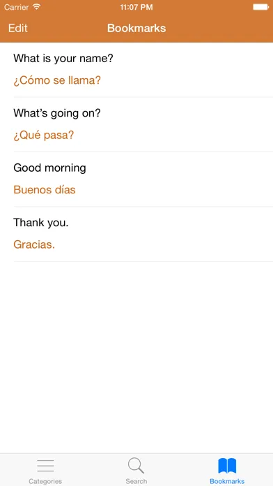 Tangkapan skrin Spanish Phrasebook: Conversational Spanish