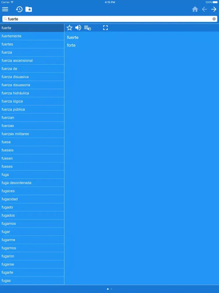 Screenshot di Spanish Portuguese dictionary iPad 