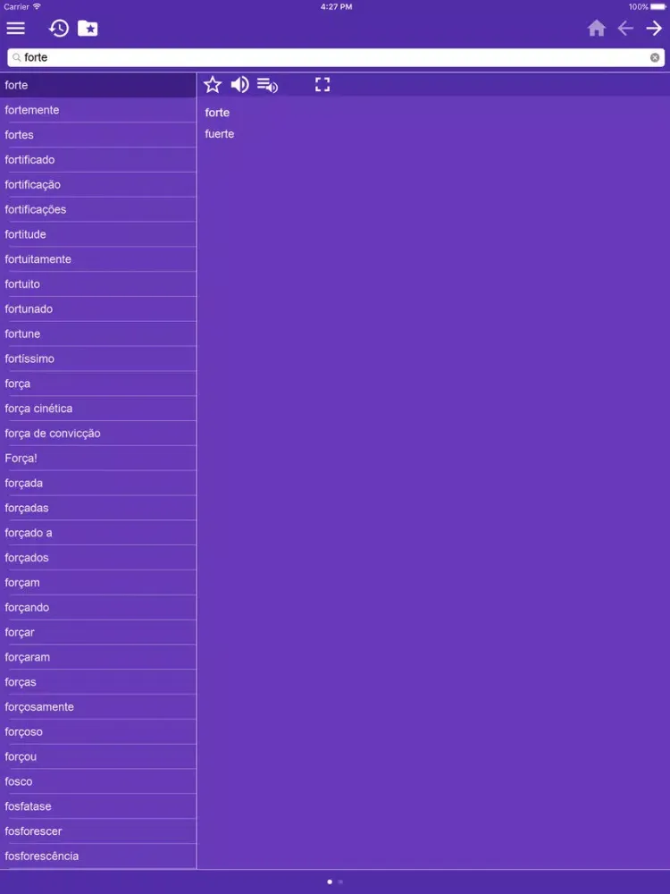 Screenshot di Spanish Portuguese dictionary iPad 