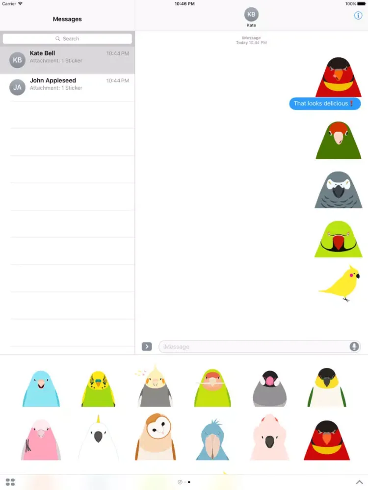 صور Animated Bird Stickers - Tori no iro iPad 